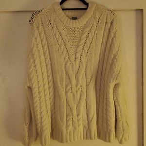 Oversized White Knit Sweater